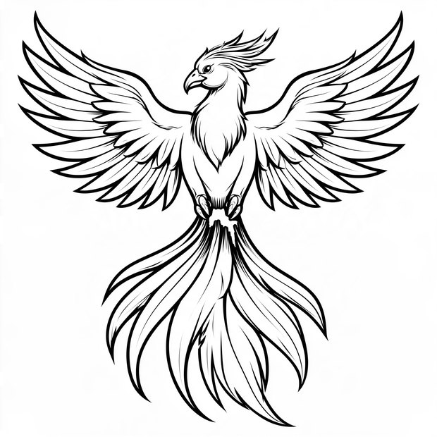 Our phoenix, before coloring