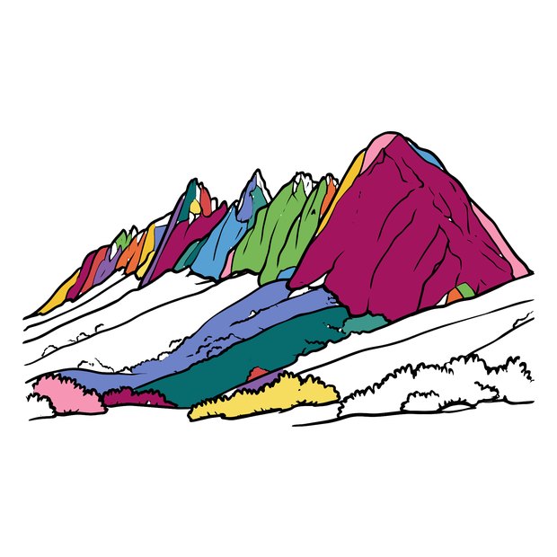 Boney Mountain, colored in