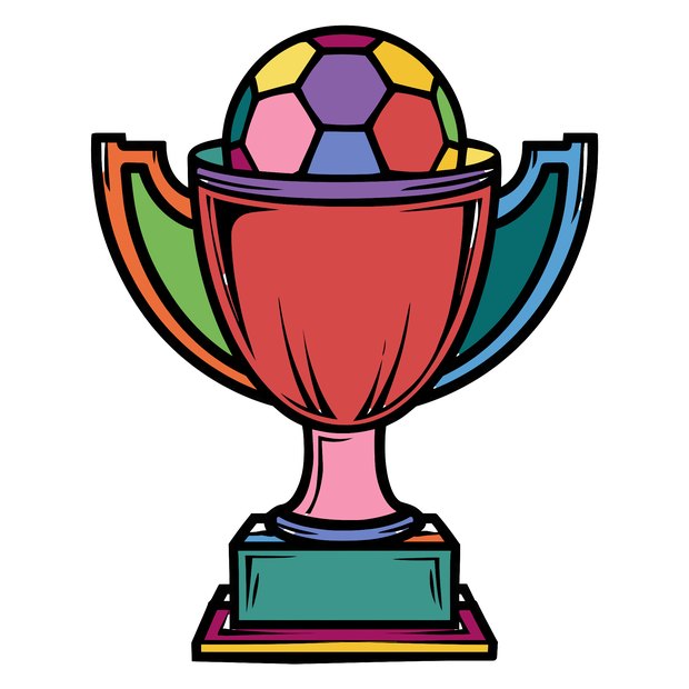 The trophy, colored in