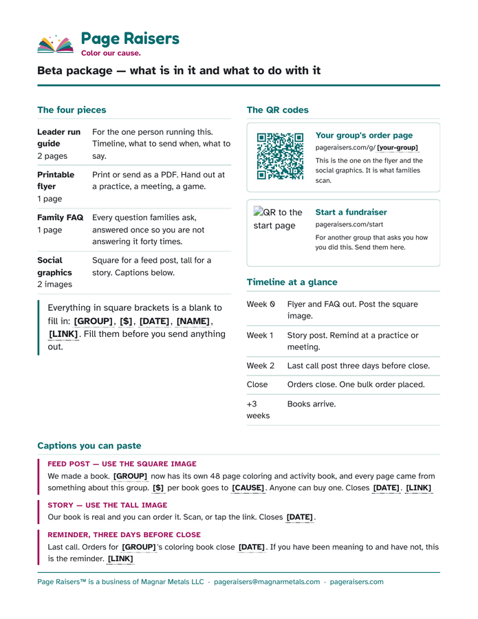 First page of the package index